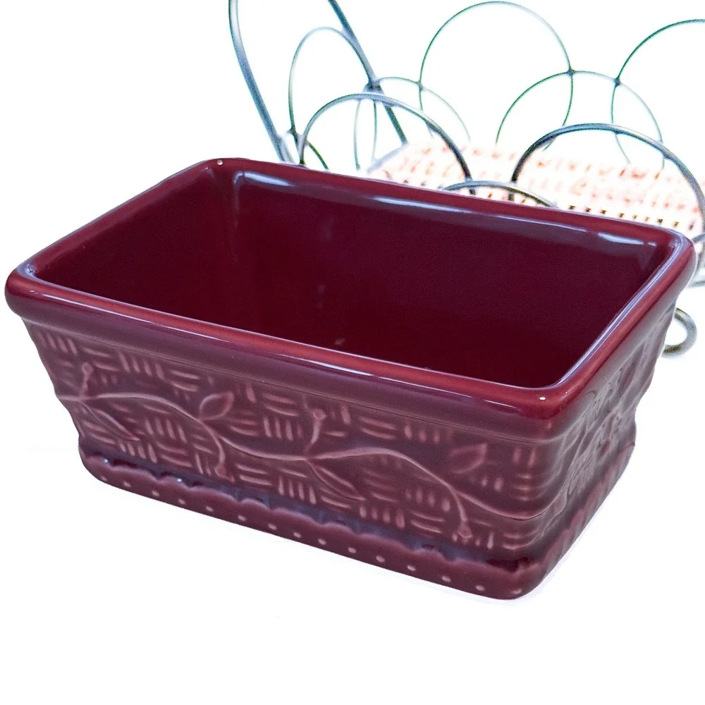 Temp-Tations by Tara Presentable Ovenware Cranberry Red Loaf Pan Wire Tray